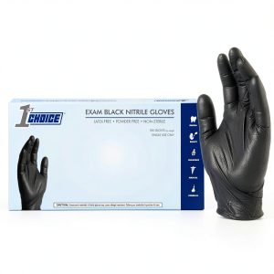 AMMEX Black Nitrile Disposable Gloves 3X Puncture‑Resistant Latex‑Free-0