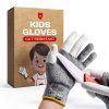 NoCry Kids Cut Resistant Gloves Reinforced XS Grey CutGuard+ Model-0