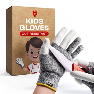 NoCry Kids Cut Resistant Gloves Reinforced XS Grey CutGuard+ Model-0