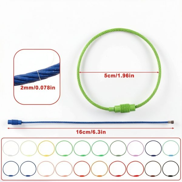Stainless Steel Wire Keyrings Qulkws 120 Pack Durable 6.3in Twist Lock-1