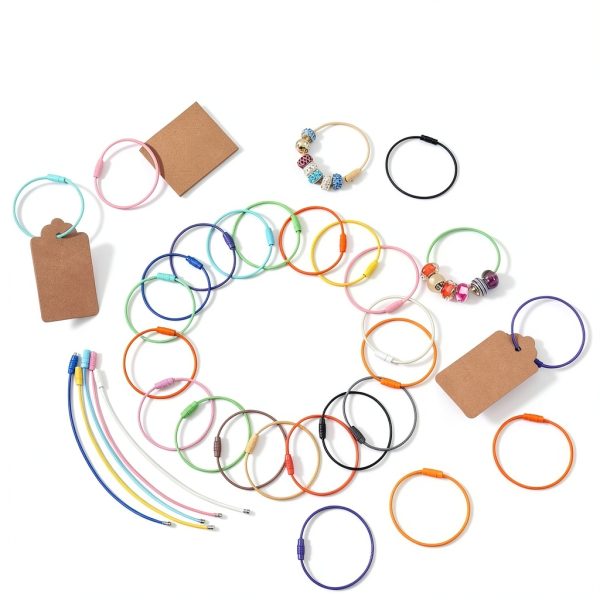 Stainless Steel Wire Keyrings Qulkws 120 Pack Durable 6.3in Twist Lock-3