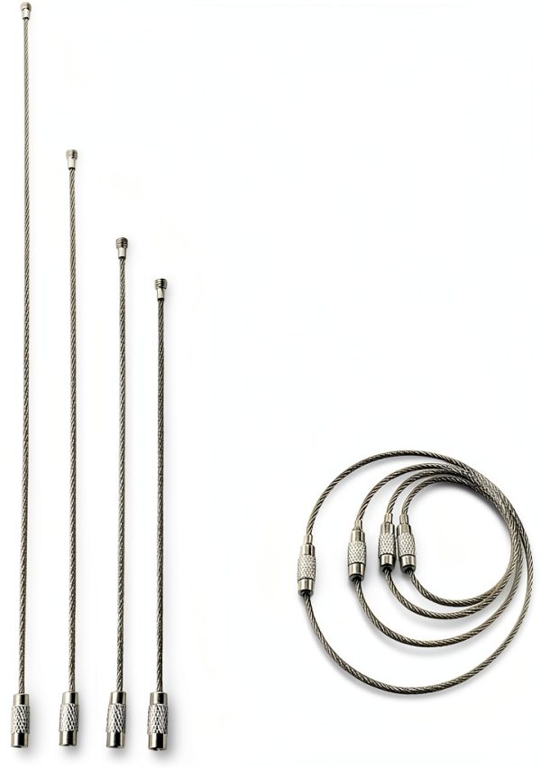 RLECS Stainless Steel Wire Keychain Kit 1.5mm 4 Sizes 5pcs Each-5
