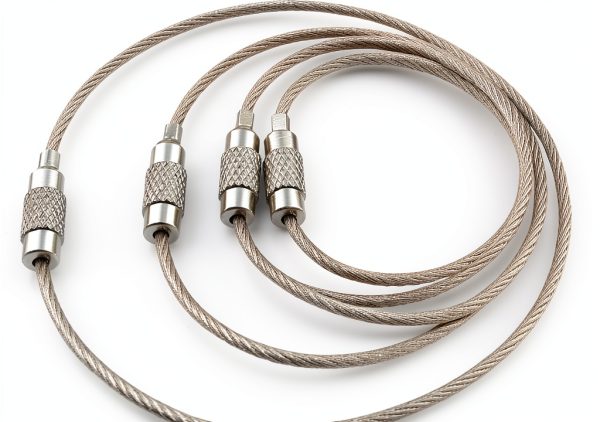 RLECS Stainless Steel Wire Keychain Kit 1.5mm 4 Sizes 5pcs Each-0