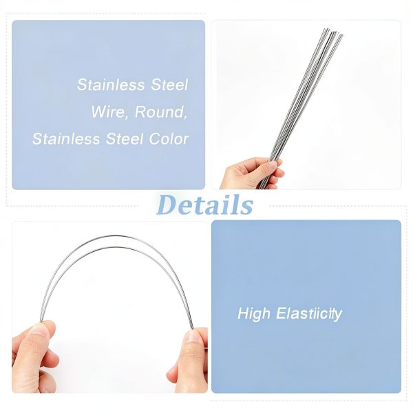 UNICRAFTALE Stainless Steel Wire 50pcs 30cm Spring & 40cm Straight-3