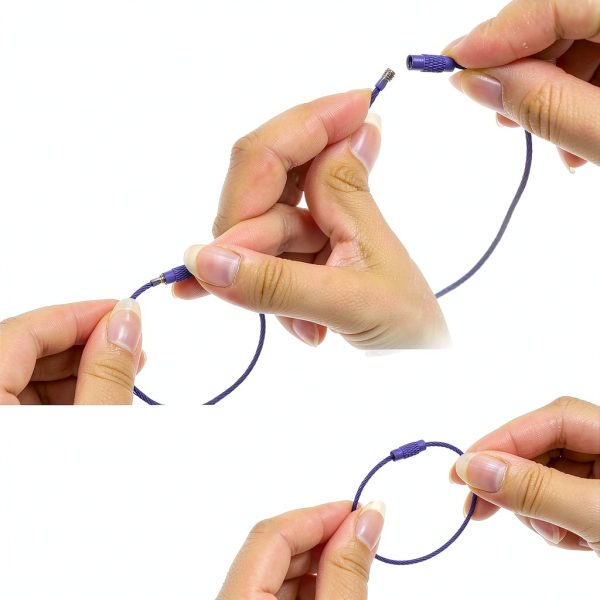 Stainless Steel Wire Keyrings Qulkws 120 Pack Durable 6.3in Twist Lock-5