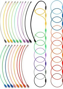 Stainless Steel Wire Keyrings Qulkws 120 Pack Durable 6.3in Twist Lock-0