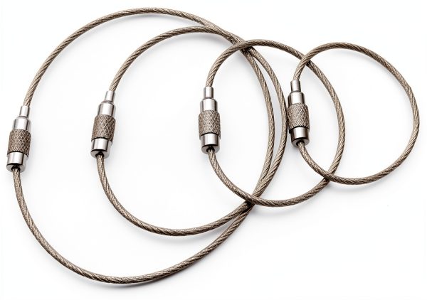 RLECS Stainless Steel Wire Keychain Kit 1.5mm 4 Sizes 5pcs Each-2