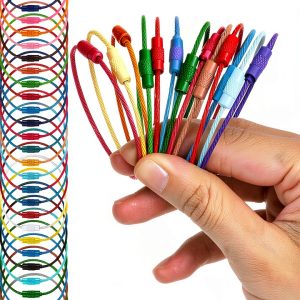Mabor Stainless Steel Wire Keychain Loops 32‑Piece Multicolor Set-0