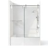 Shower Doors for Bath Tub 56-60" W x 66" H Frameless Bath Tub Doors Glass Sliding with 5/16" (8mm) ANSI Certified Tempered Glass for Bathroom, Chrome-0