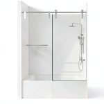 Shower Doors for Bath Tub 56-60" W x 66" H Frameless Bath Tub Doors Glass Sliding with 5/16" (8mm) ANSI Certified Tempered Glass for Bathroom, Chrome-0