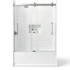 Delta Paxos 60 in x 62-1/4 in Frameless Sliding Bathtub Door in Chrome-6