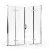 Corner Shower Enclosure Kit 34" D ×34" W × 72" H, Stand Up Shower Stall Kit with 1/4" Clear Corner Shower Glass Door, Bi-Fold Tempere Frameless Glass, Matte Black, Base Not Included-6