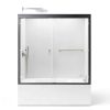56-60" W x 58" H Bathtub Shower Door, Semi-Frameless Double Sliding,-0