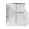Bathtub Shower Door 56-60" W x 58" H Semi-Frameless Shower Doors for Bath Tub Glass Shower Door with 1/4" (6mm) Clear Tempered Glass for Bathroom, Silver-0