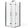 Corner Shower Enclosure Kit 34" D ×34" W × 72" H, Stand Up Shower Stall Kit with 1/4" Clear Corner Shower Glass Door, Bi-Fold Tempere Frameless Glass, Matte Black, Base Not Included-1