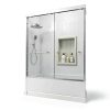Bathtub Shower Door 56-60" W x 58" H Semi-Frameless Shower Doors for Bath Tub Glass Shower Door with 1/4" (6mm) Clear Tempered Glass for Bathroom, Silver-1