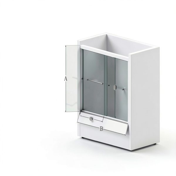56-60" W x 58" H Bathtub Shower Door, Semi-Frameless Double Sliding,-3