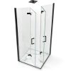 Corner Shower Enclosure Kit 34" D ×34" W × 72" H, Stand Up Shower Stall Kit with 1/4" Clear Corner Shower Glass Door, Bi-Fold Tempere Frameless Glass, Matte Black, Base Not Included-2