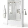 Delta Paxos 60 in x 62-1/4 in Frameless Sliding Bathtub Door in Chrome-0