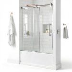 Delta Paxos 60 in x 62-1/4 in Frameless Sliding Bathtub Door in Chrome-0