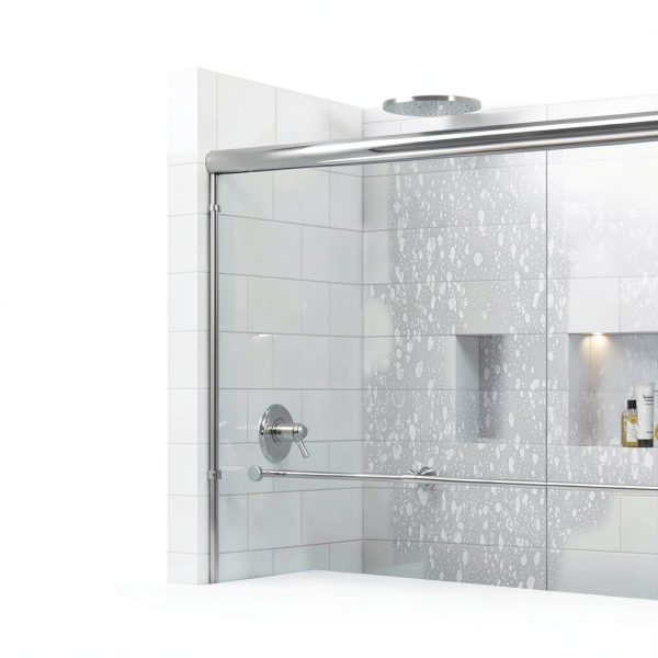 Delta Paxos 60 in x 62-1/4 in Frameless Sliding Bathtub Door in Chrome-8