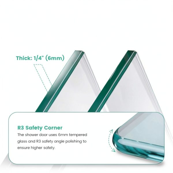 56-60" W x 58" H Bathtub Shower Door, Semi-Frameless Double Sliding,-5