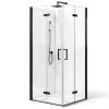 Corner Shower Enclosure Kit 34" D ×34" W × 72" H, Stand Up Shower Stall Kit with 1/4" Clear Corner Shower Glass Door, Bi-Fold Tempere Frameless Glass, Matte Black, Base Not Included-0